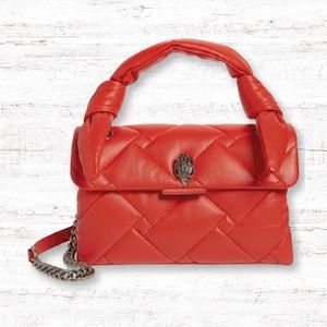 💋 Kurt Geiger Red Quilted Kensington Knot Handle Bag-Like New